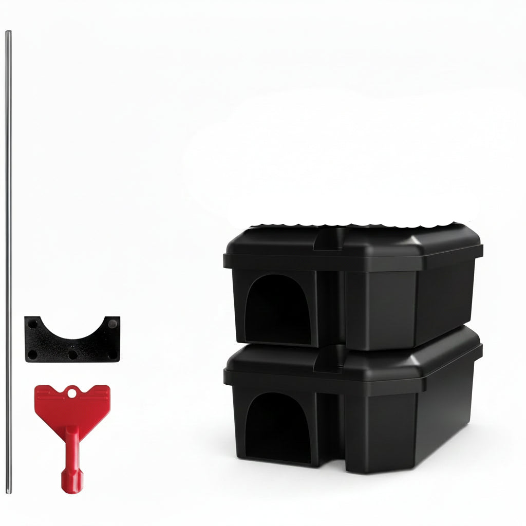 Roshield RBBK10 Rat and Mouse Rodent Bait Box 10-Piece Set